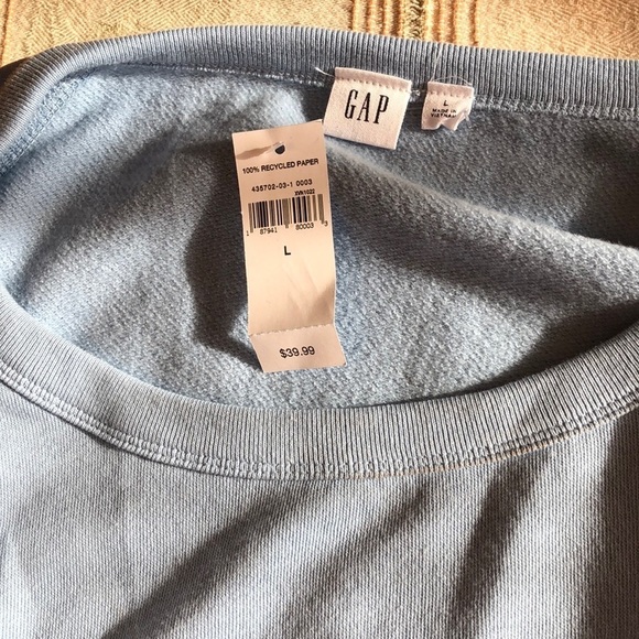 Gap logo sweatshirt hi beautiful light-blue NWT Size large - Picture 4 of 7